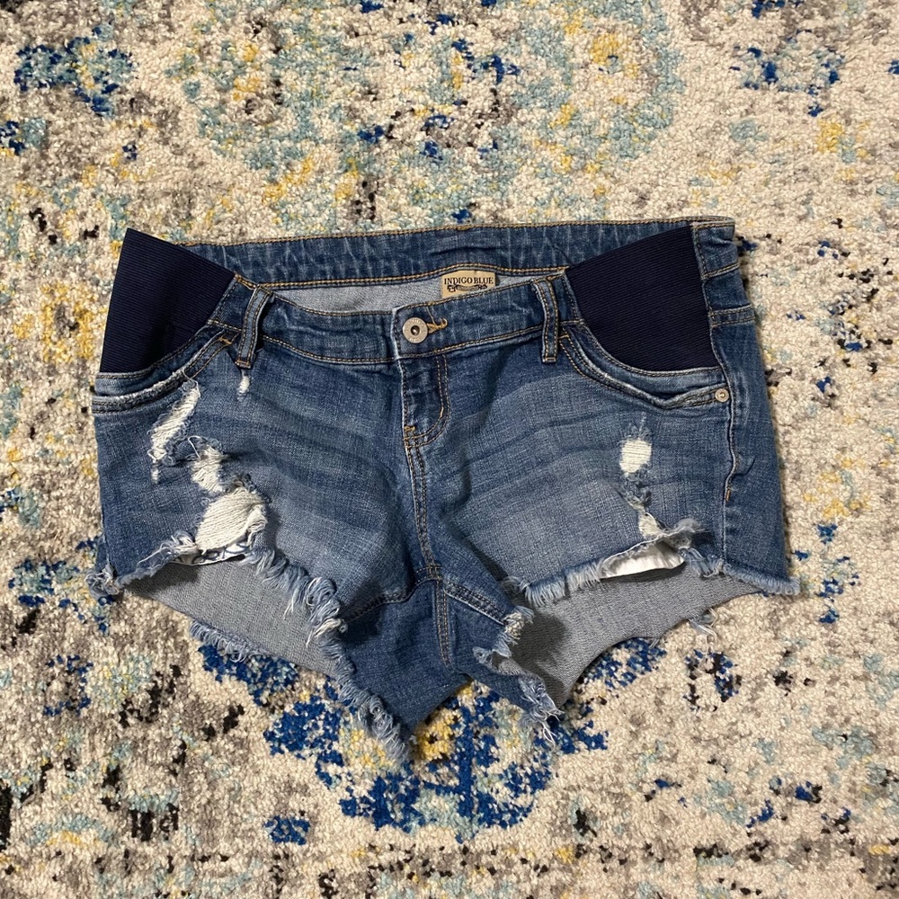 Maternity jean cut off shorts